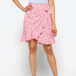 Vero Moda floral Henna Wrap Skirt, Tulip Hem